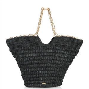 Cult Gaia Samira Chain Straw Wing Tote Bag